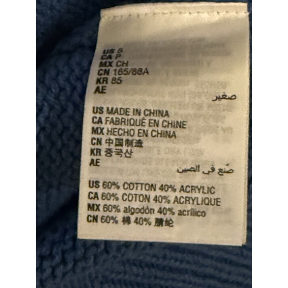 MAISON JULES Blue Cotton Blend Crew Neck Long Sleeve Women Sweater Small - Picture 5 of 5